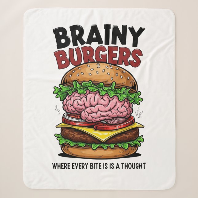 Brainy Burgers Sherpa Blanket (Front)