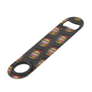 Brainy Burgers Stainless Steel Bottle Opener