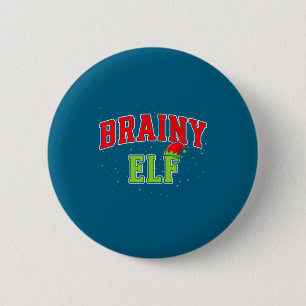 Brainy Elf Christmas Family Matching Group Xmas  6 Cm Round Badge