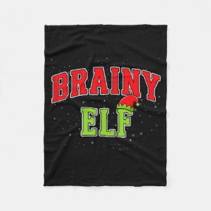 Brainy Elf Christmas Family Matching Group Xmas  Fleece Blanket
