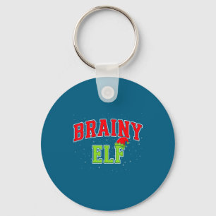 Brainy Elf Christmas Family Matching Group Xmas  Key Ring