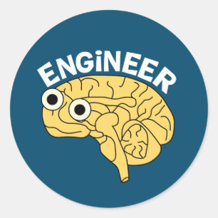 Brainy Engineer Classic Round Sticker