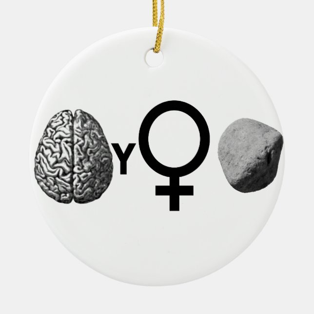 Brainy Girls Rock! Ceramic Tree Decoration (Front)