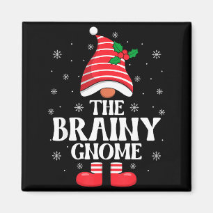 Brainy Gnome Christmas Family Matching Group Funny Magnet
