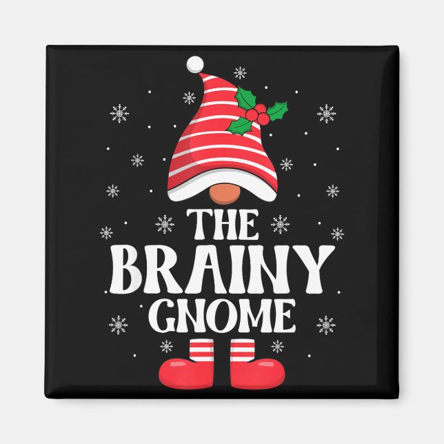 Brainy Gnome Christmas Family Matching Group Funny Magnet (Front)