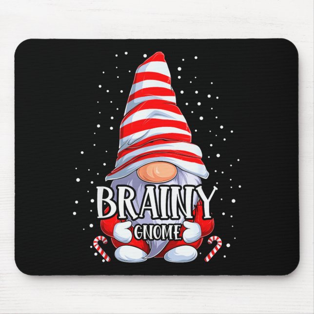 Brainy Gnome Christmas Pajamas Matching Family Gro Mouse Pad (Front)