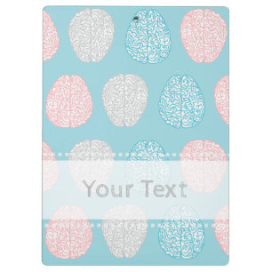 Brainy Pastel Pattern (Awesome Pastel Brains) Clipboard