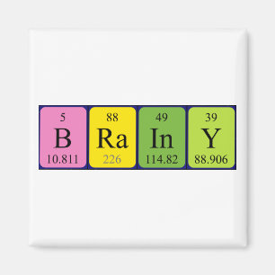 Brainy periodic table name magnet