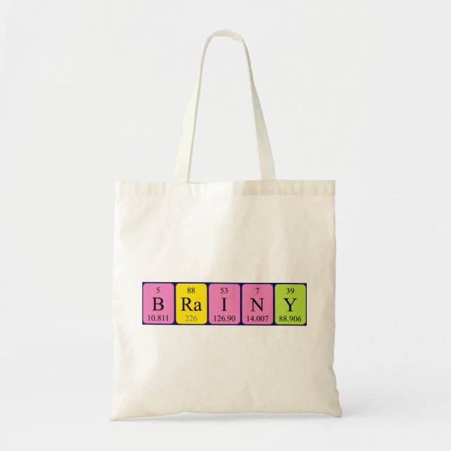 Brainy periodic table name tote bag (Front)