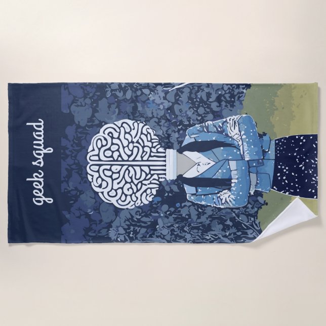 Brainy Person Beach Towel (Front)