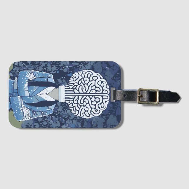 Brainy Person Luggage Tag (Front Horizontal)