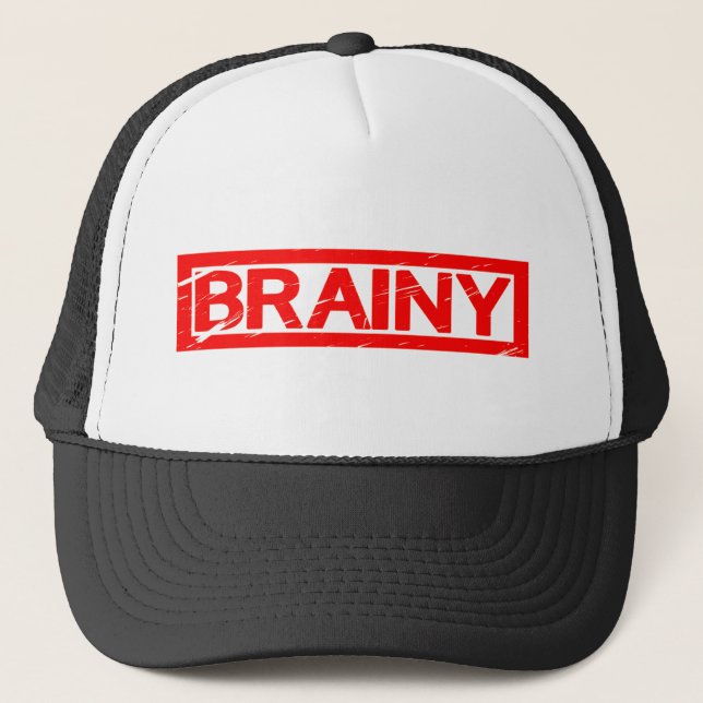 Brainy Stamp Trucker Hat (Front)