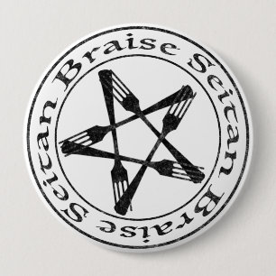 Braise Seitan Vegan Pentagram (dark version) 10 Cm Round Badge