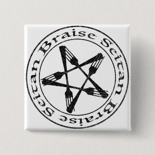 Braise Seitan Vegan Pentagram (dark version) 15 Cm Square Badge