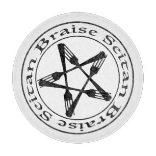 Braise Seitan Vegan Pentagram (dark version) Cutting Board