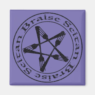 Braise Seitan Vegan Pentagram (dark version) Magnet
