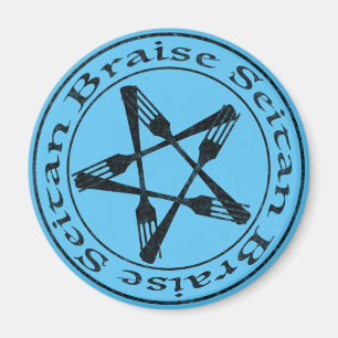 Braise Seitan Vegan Pentagram (dark version) Magnet