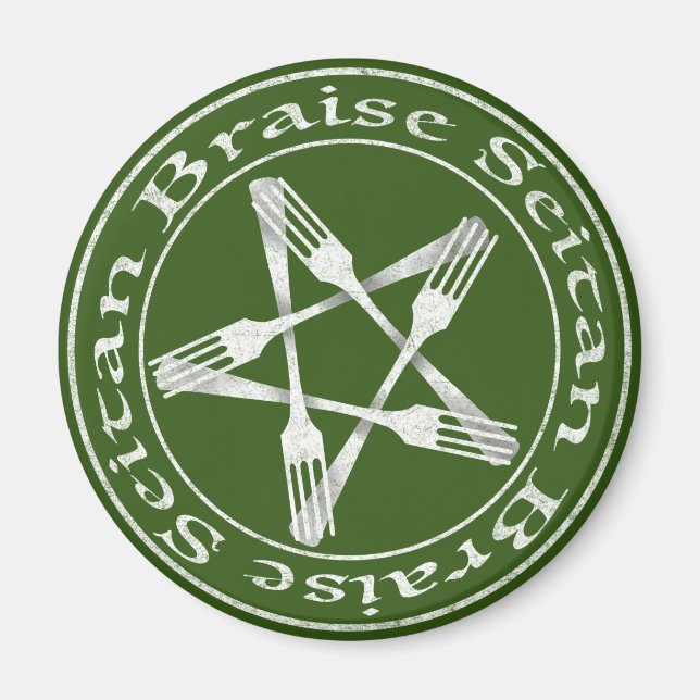 Braise Seitan Vegan Pentagram (light version) Magnet (Front)