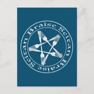 Braise Seitan Vegan Pentagram (light version) Postcard