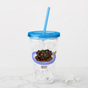 Braised lamb shank cartoon illustration Acrylic Tumbler