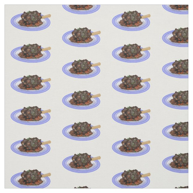  Braised lamb shank cartoon illustration Fabric (Swatch)
