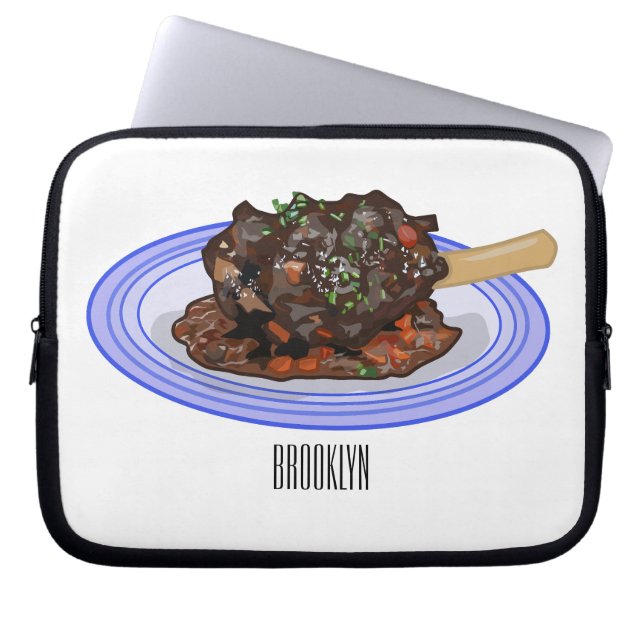  Braised lamb shank cartoon illustration Laptop Sleeve (Front)