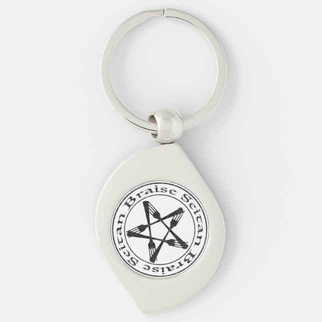 Braize Seitan Vegan Pentagram (dark version) Key Ring (Front)