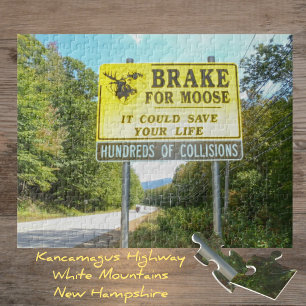 Brake for Moose Kancamagus Highway New Hampshire Jigsaw Puzzle
