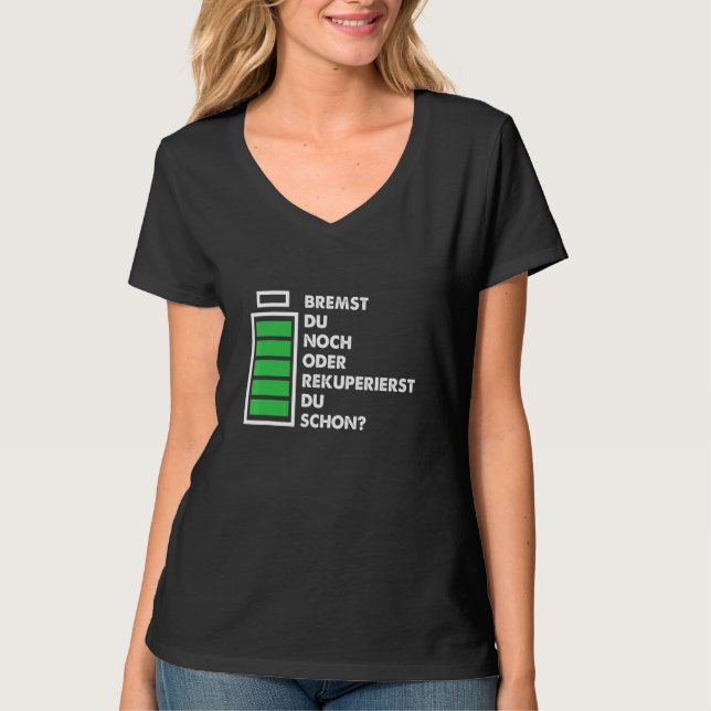 Braking Car Recuperating Electric Car Battery Driv T-Shirt (Front)