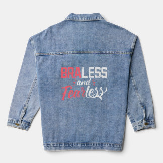 Braless Expression Not Wearing Brassiere For Adult Denim Jacket