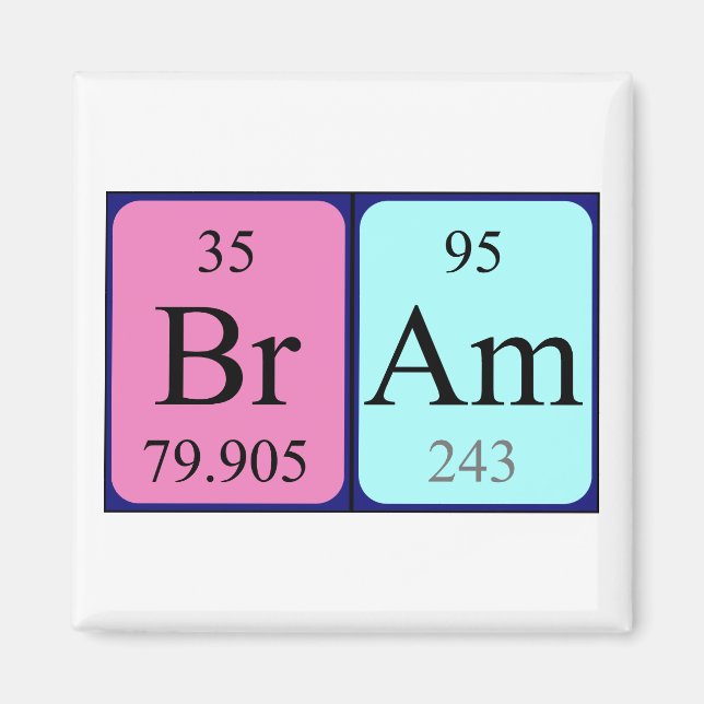 Bram periodic table name magnet (Front)