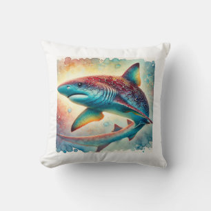 Bramble Shark 210624AREF134 - Watercolor Cushion