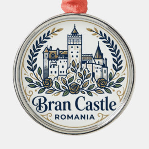 Bran Castle Romania Metal Tree Decoration