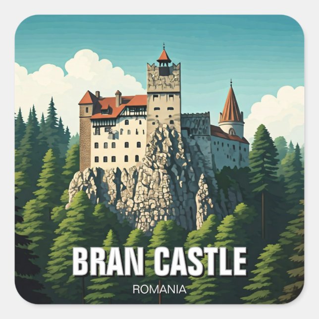 Bran Castle Romania Square Sticker (Front)