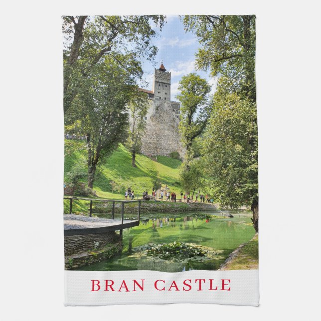 Bran Castle view tea towel (Vertical)