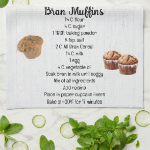 Bran Muffin Recipe Tea Towel