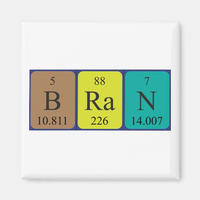 Bran periodic table name magnet (Front)