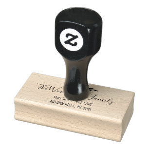 Branch Accented Typographic Address Label Rubber Stamp