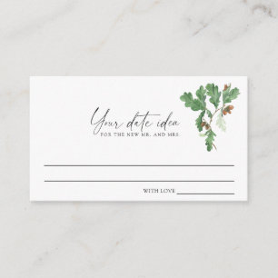 Branch acorns - Date night ideas \ Date jar Enclosure Card