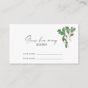 Branch acorns - guess how many kisses bridal game enclosure card