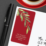 Branch and Berries Red Christmas Return Address Label<br><div class="desc">Personalised return address labels feature an elegant branch of greenery and red berries with your details in chic lettering. MATCHING items in our collection.</div>