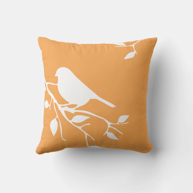 branch bird silhouette cushion (Back)