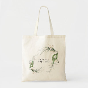 Branch Botanical Eucalyptus Modern Greenery Leafy Tote Bag
