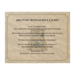 Branch Creeds - Military Intelligence Wood Wall Art