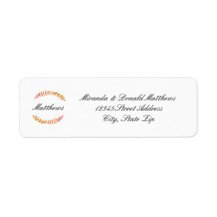 Branch Fall Wreath -Return Address Label