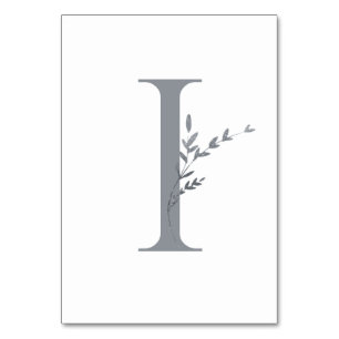Branch Minimalist White & Silver Modern Wedding  Table Number