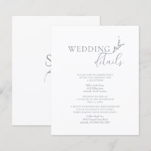 Branch Minimalist White & Silver Wedding Details