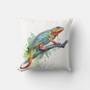 Branch of Colours: Chameleon Art Cushion