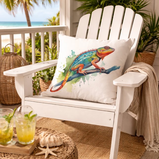 Branch of Colours: Chameleon Art Cushion (Creator Uploaded)