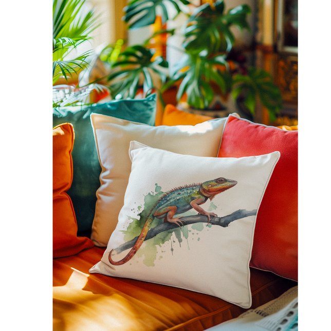 Branch of Colours: Chameleon Art Cushion (Creator Uploaded)